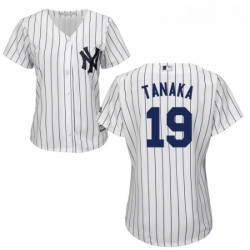 Womens Majestic New York Yankees 19 Masahiro Tanaka Authentic White Home MLB Jersey
