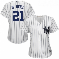 Womens Majestic New York Yankees 21 Paul ONeill Replica White Home MLB Jersey