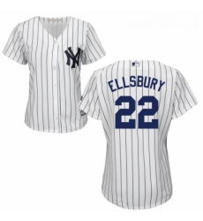 Womens Majestic New York Yankees 22 Jacoby Ellsbury Authentic White Home MLB Jersey