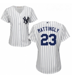 Womens Majestic New York Yankees 23 Don Mattingly Authentic White Home MLB Jersey