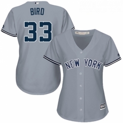Womens Majestic New York Yankees 33 Greg Bird Authentic Grey Road MLB Jersey