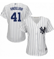 Womens Majestic New York Yankees 41 Miguel Andujar Authentic White Home MLB Jersey 
