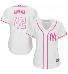 Womens Majestic New York Yankees 42 Mariano Rivera Authentic White Fashion Cool Base MLB Jersey