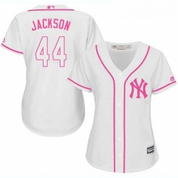 Womens Majestic New York Yankees 44 Reggie Jackson Authentic White Fashion Cool Base MLB Jersey