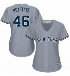 Womens Majestic New York Yankees 46 Andy Pettitte Authentic Grey Road MLB Jersey