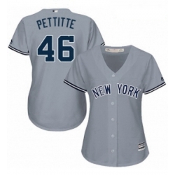 Womens Majestic New York Yankees 46 Andy Pettitte Authentic Grey Road MLB Jersey
