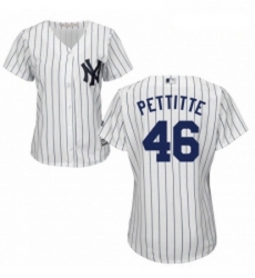Womens Majestic New York Yankees 46 Andy Pettitte Authentic White Home MLB Jersey