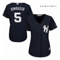 Womens Majestic New York Yankees 5 Joe DiMaggio Authentic Navy Blue Alternate MLB Jersey