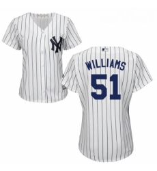 Womens Majestic New York Yankees 51 Bernie Williams Authentic White Home MLB Jersey