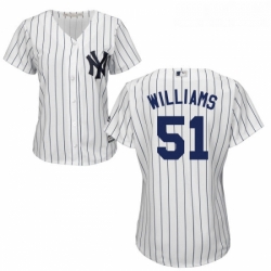 Womens Majestic New York Yankees 51 Bernie Williams Authentic White Home MLB Jersey