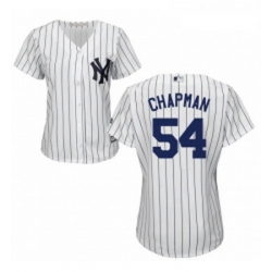 Womens Majestic New York Yankees 54 Aroldis Chapman Authentic White Home MLB Jersey
