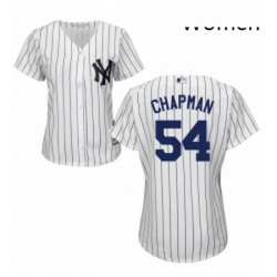 Womens Majestic New York Yankees 54 Aroldis Chapman Replica White Home MLB Jersey