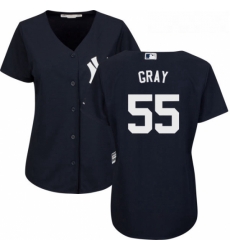 Womens Majestic New York Yankees 55 Sonny Gray Replica Navy Blue Alternate MLB Jersey 