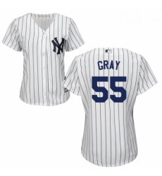 Womens Majestic New York Yankees 55 Sonny Gray Replica White Home MLB Jersey 