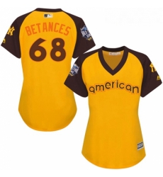 Womens Majestic New York Yankees 68 Dellin Betances Authentic Yellow 2016 All Star American League BP Cool BaseMLB Jersey
