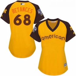 Womens Majestic New York Yankees 68 Dellin Betances Authentic Yellow 2016 All Star American League BP Cool BaseMLB Jersey