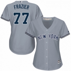 Womens Majestic New York Yankees 77 Clint Frazier Authentic Grey Road MLB Jersey 
