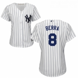 Womens Majestic New York Yankees 8 Yogi Berra Authentic White Home MLB Jersey