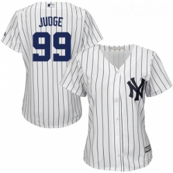 Womens Majestic New York Yankees 99 Aaron Judge Replica White Home MLB Jersey