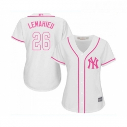 Womens New York Yankees 26 DJ LeMahieu Authentic White Fashion Cool Base Baseball Jersey 