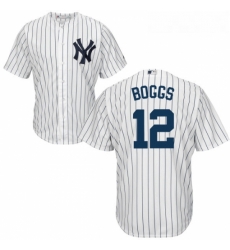 Youth Majestic New York Yankees 12 Wade Boggs Authentic White Home MLB Jersey