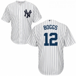 Youth Majestic New York Yankees 12 Wade Boggs Replica White Home MLB Jersey