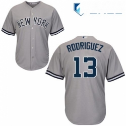 Youth Majestic New York Yankees 13 Alex Rodriguez Replica Grey Road MLB Jersey