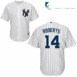 Youth Majestic New York Yankees 14 Brian Roberts Authentic White Home MLB Jersey