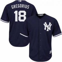 Youth Majestic New York Yankees 18 Didi Gregorius Authentic Navy Blue Alternate MLB Jersey