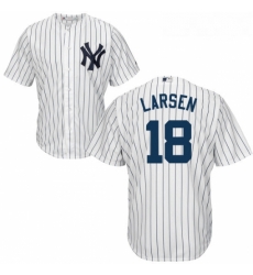 Youth Majestic New York Yankees 18 Don Larsen Replica White Home MLB Jersey