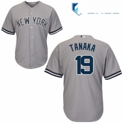 Youth Majestic New York Yankees 19 Masahiro Tanaka Authentic Grey Road MLB Jersey