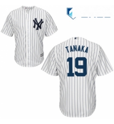 Youth Majestic New York Yankees 19 Masahiro Tanaka Replica White Home MLB Jersey