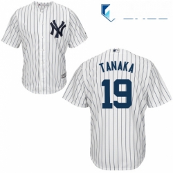 Youth Majestic New York Yankees 19 Masahiro Tanaka Replica White Home MLB Jersey