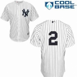 Youth Majestic New York Yankees 2 Derek Jeter Authentic White Name On Back MLB Jersey
