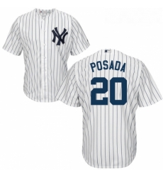 Youth Majestic New York Yankees 20 Jorge Posada Authentic White Home MLB Jersey