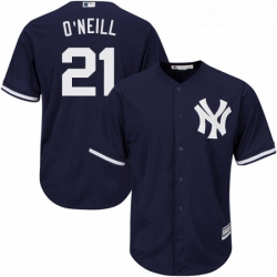 Youth Majestic New York Yankees 21 Paul ONeill Authentic Navy Blue Alternate MLB Jersey