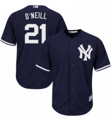Youth Majestic New York Yankees 21 Paul ONeill Replica Navy Blue Alternate MLB Jersey