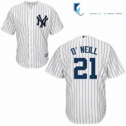 Youth Majestic New York Yankees 21 Paul ONeill Replica White Home MLB Jersey