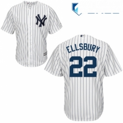 Youth Majestic New York Yankees 22 Jacoby Ellsbury Authentic White Home MLB Jersey