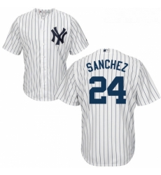 Youth Majestic New York Yankees 24 Gary Sanchez Authentic White Home MLB Jersey