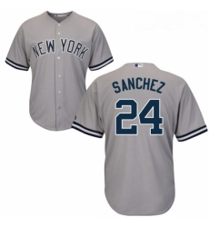Youth Majestic New York Yankees 24 Gary Sanchez Replica Grey Road MLB Jersey