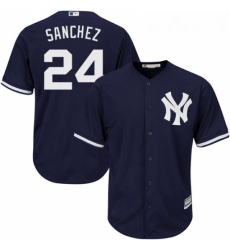 Youth Majestic New York Yankees 24 Gary Sanchez Replica Navy Blue Alternate MLB Jersey