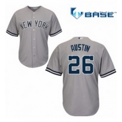 Youth Majestic New York Yankees 26 Tyler Austin Authentic Grey Road MLB Jersey 
