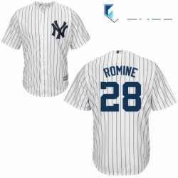 Youth Majestic New York Yankees 28 Austin Romine Authentic White Home MLB Jersey