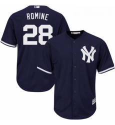 Youth Majestic New York Yankees 28 Austin Romine Replica Navy Blue Alternate MLB Jersey