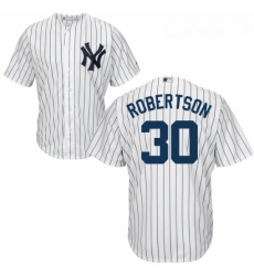 Youth Majestic New York Yankees 30 David Robertson Authentic White Home MLB Jersey 