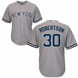 Youth Majestic New York Yankees 30 David Robertson Replica Grey Road MLB Jersey 