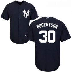 Youth Majestic New York Yankees 30 David Robertson Replica Navy Blue Alternate MLB Jersey 