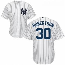 Youth Majestic New York Yankees 30 David Robertson Replica White Home MLB Jersey 