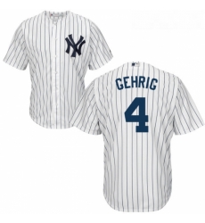 Youth Majestic New York Yankees 4 Lou Gehrig Authentic White Home MLB Jersey